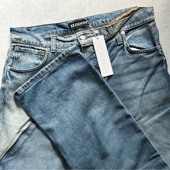 NWT EB DENIM | Gemini zip-embellished high-rise straight-leg jeans - Picture 7 of 7